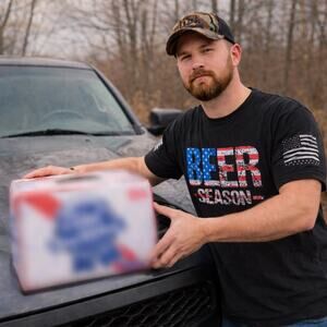 Grunt Style XL Beer Season TShirt Black American Flag Patriot Hunting